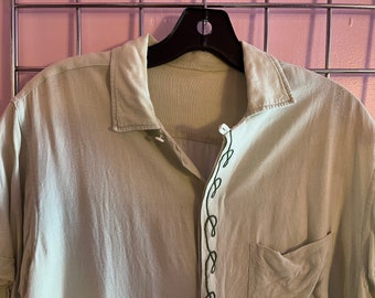 1950s mint green loop collar men’s shirt