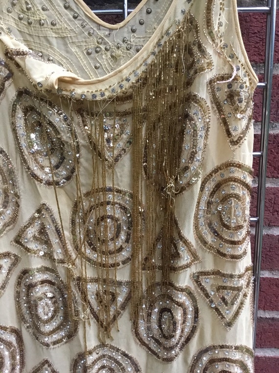 1920s Flapper Gold Dress as is
