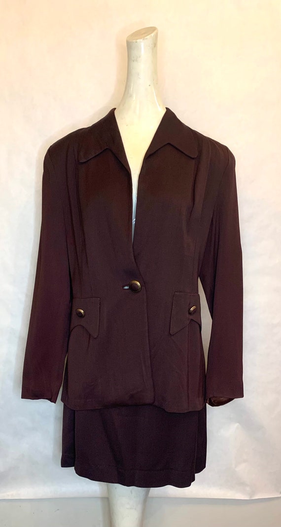 1940s Brown Gaberdine Suit - Gem