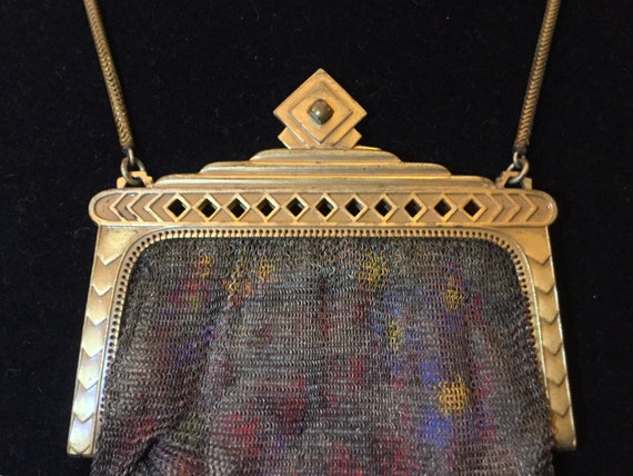 RARE!!!Late 20s handpainted Dresden mesh bag. Sta… - image 1