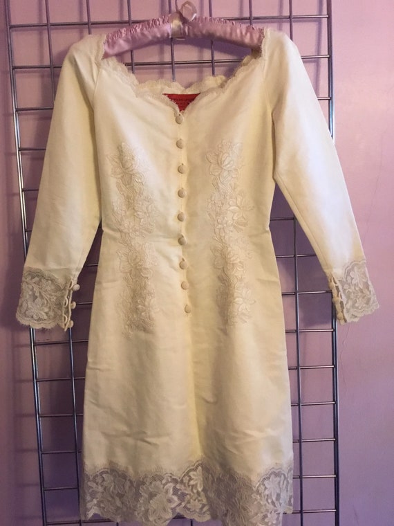 Emanuel Ungaro winter white dress with lace