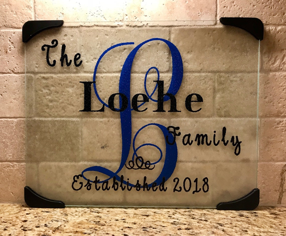 Personalized Glass Cutting Board custom Etsy