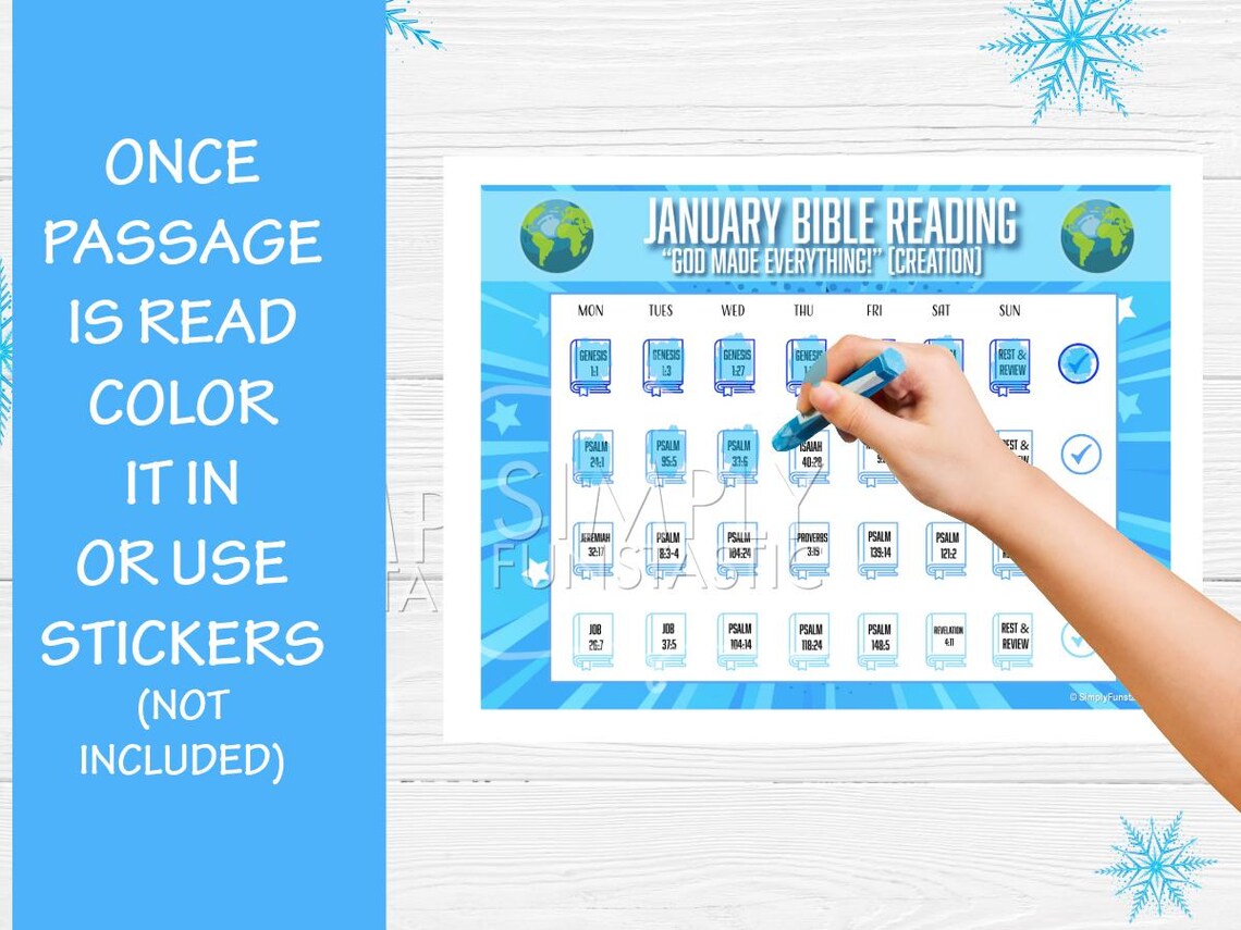 Kids' January Bible Reading Plan 2: Printable Chart & Journal (PDF) - Etsy