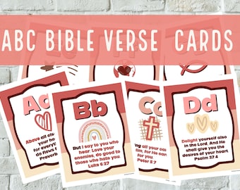 ABC Bible Verse Flashcards: Printable Scripture Alphabet Set (Digital Download)