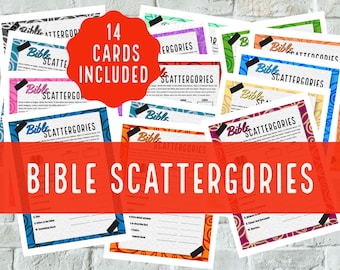 Bible Scattergories Game: Christian Word Game (Instant Download) Family Game Night, Church Activity