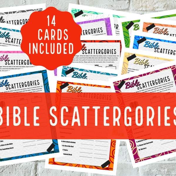 Bible Scattergories Game | Bible Word Game | Christian Game | Church Game | Sunday School | Bible Study Activity | Instant Download & Print
