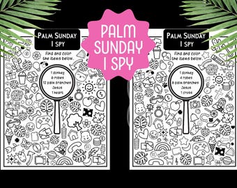 Palm Sunday I Spy Game: Find and Color Activity (Printable)
