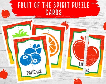 Fruit of the Spirit Puzzle Cards: Christian Game (Digital Download)