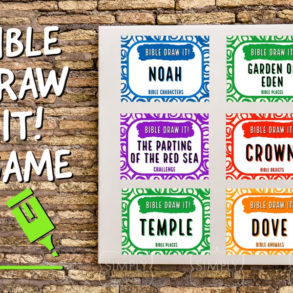 Bible Draw It! Game | Bible Pictionary | Christian Pictionary | Bible Party Game | Church Game | Instant Download & Print | Youth Group Game