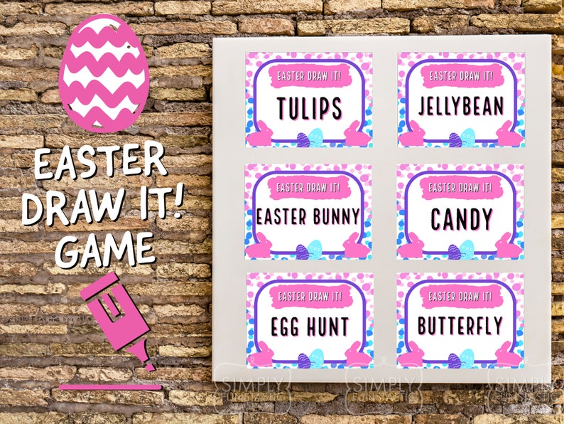 Easter Draw It Game Easter Pictionary Cards Youth Group Etsy