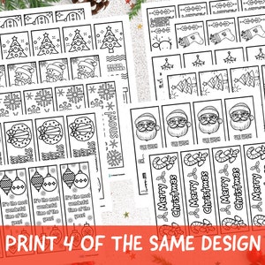 Christmas Color Your Own Bookmarks Set of 12 | Instant Download and ...