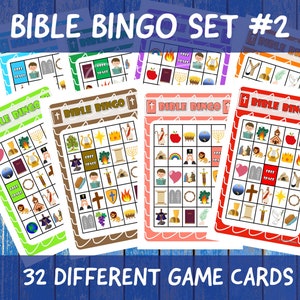 Bible  Bingo Set #2 | Religious Bingo | Church Bingo |Bingo Children’s Game | Instant Download | Print Yourself | Sunday School Game