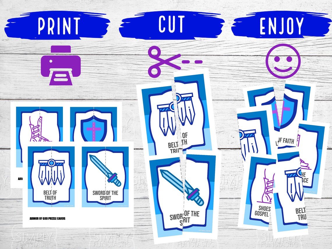 Armor of God Puzzle Cards | Armor Puzzle Game | Armor of God Game ...