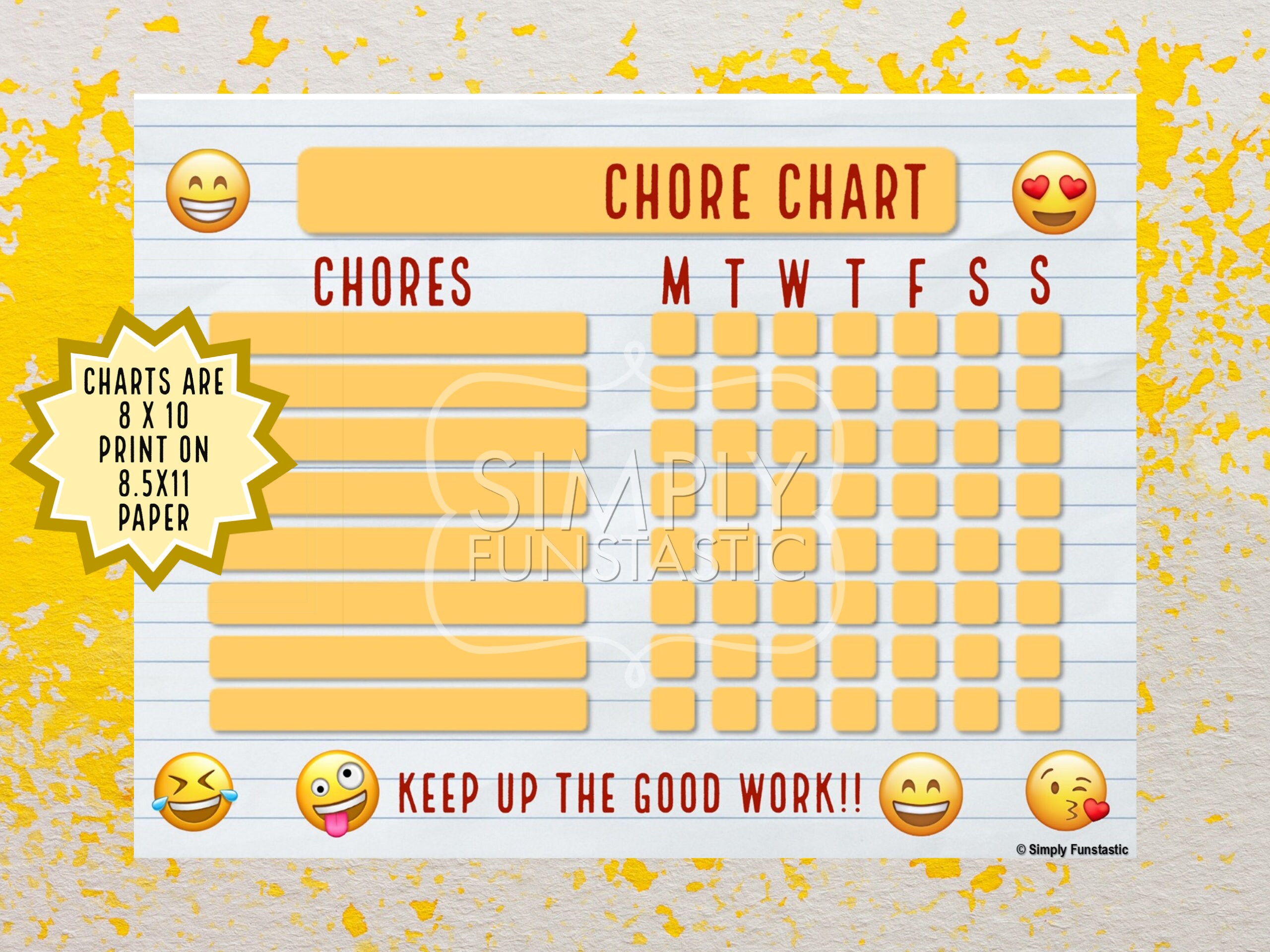 Emoji Weekly Chore Charts Printable Daily Routine Children Emoji Chore ...