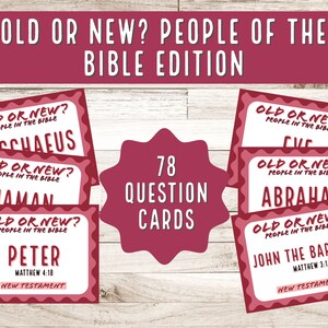 Oud of nieuw? Mensen van de Bijbel Spel |  Spel Oude en Nieuwe Testament | Christelijk spel | Bijbelraadspel | Kerkspel | Downloaden en afdrukken