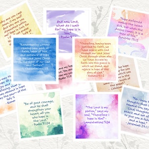 Scriptures Watercolour Watercolor Bible Verse Cards: Christian Scripture Prompts (digital ...