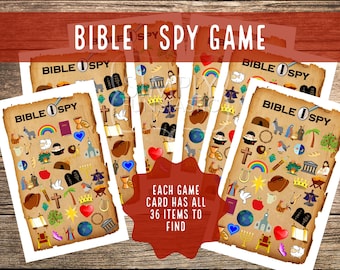 Bible I Spy Game, Fun Christian Activity for Kids, Sunday School Activity, Christian Game Night, Bible Puzzle, Religious Education