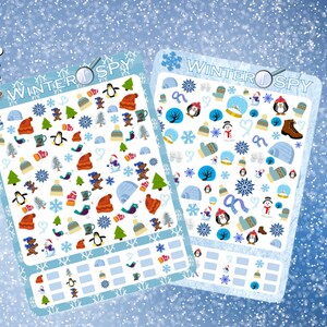 Winter I Spy Printable Instant Download Print Yourself 5 Different