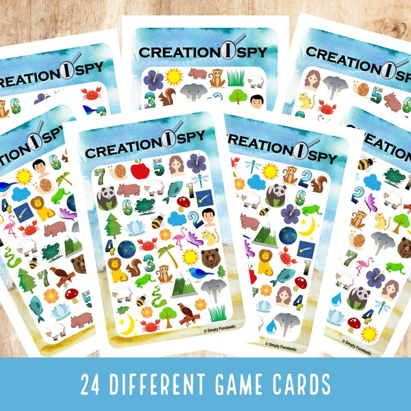 Creation I Spy Printable: Seek and Find Bible Game, Fast-Paced Bible Party Game, Creation Ispy Game for Sunday School, Downloadable Print.