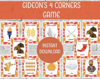 Gideon 4 Corners Bible Game: Church Activity (Digital Download) Bible Lesson Activity for Elementary Preschool Students