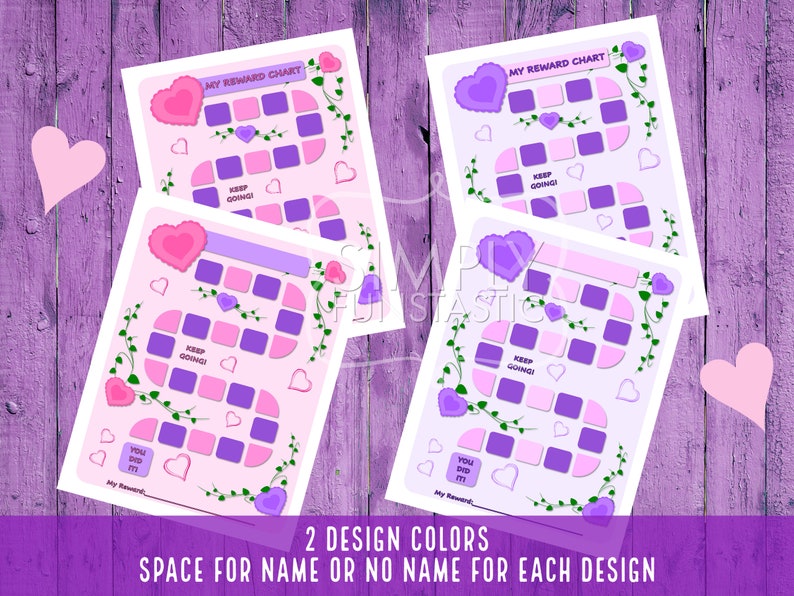 Hearts Reward Charts | Girl Reward Chart | Children | Homeschool Chore ...