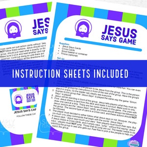 Jesus Says Game: 102 Christian Action Cards (download and Print ...