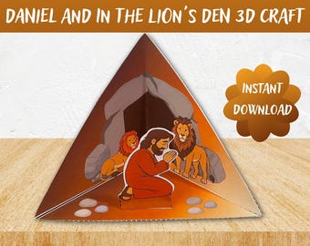 Daniel in the Lions' Den 3D Diorama Craft | Printable Bible Craft for Kids | Sunday School Activity | Christian Homeschool | VBS PDF