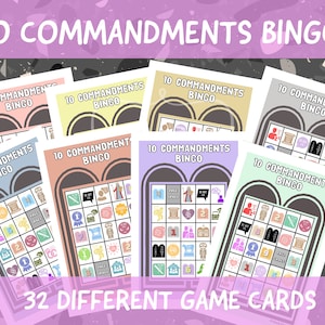 Ten Commandments Bingo  | 10 Commandments  Game | Bible Bingo | Christian Bingo | Sunday School Game | Bible Lesson | Old Testament Game