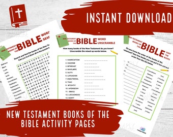Giochi biblici del Nuovo Testamento: pagine di attività stampabili (download immediato)