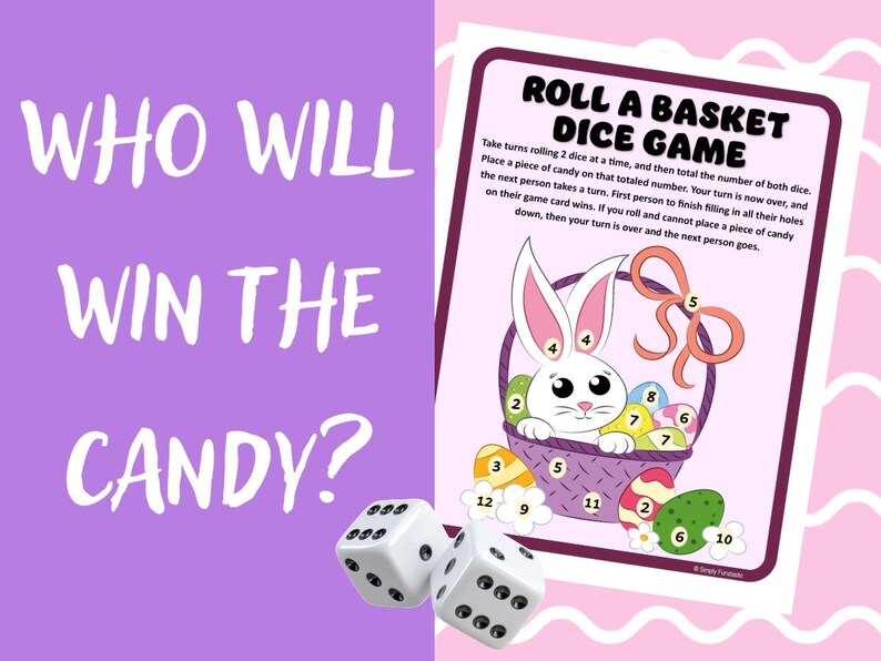 Easter Dice Game Printable – Roll a Basket Game for Kids – Easter Party ...