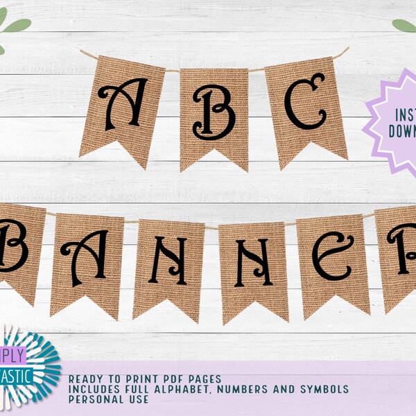 Large Burlap Banner Black Lettering |Wedding Shower | Bridal Shower | Bachelorette Party | DIY Banner | Instant Download | Printable