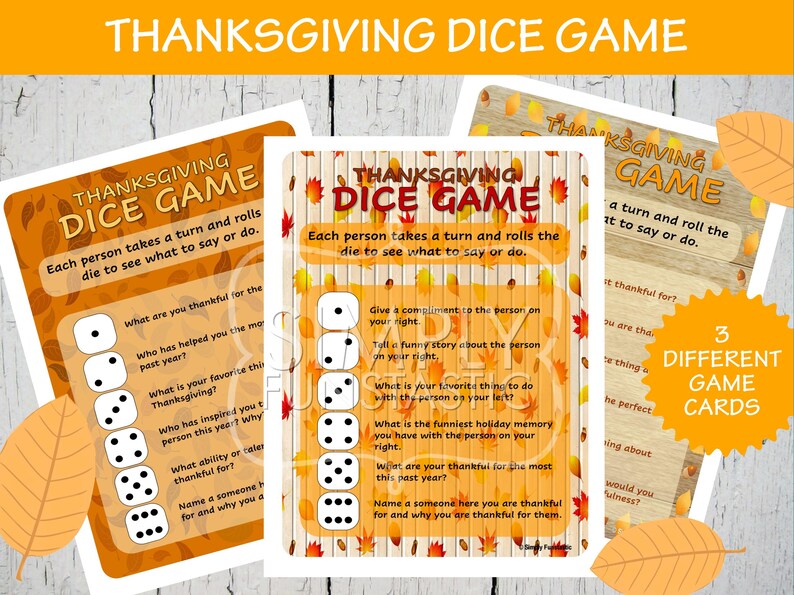 Thanksgiving Dice Game Printable, Thanksgiving Game, Thanksgiving Roll, Thankful Game, Roll A ...