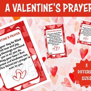 A Valentine&#39;s Prayer, Valentine Favor Tag, Valentine Poem, Valentine Gift, Church Gift, Holiday Candy Favor Tag, Valentine Exchange Kids
