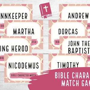 New Testament Bible Character Match Card Game | Bible Matching Game | Christian Game | Bible On the Back Game | Download & Print