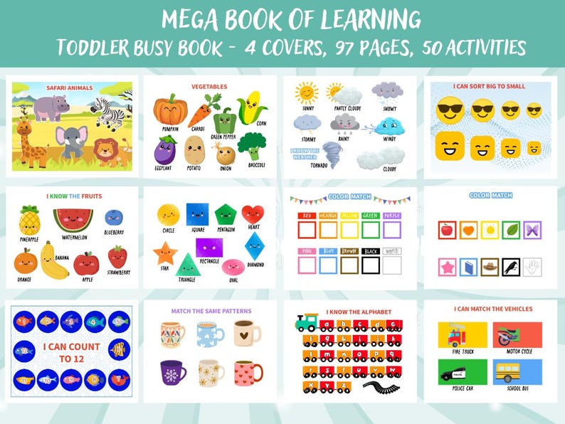 Toddler Busy Book Printable Preschool Learning Binder Montessori — free download