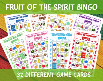 Fruit of the Spirit Bingo | Bible Game | Bible Bingo | Christian Bingo | Sunday School Game | 32 Cards | Instant Download | Print Yourself