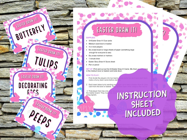 Easter Draw It Game Easter Pictionary Cards Youth Group Etsy