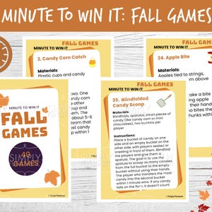 Fall Minute to Win It Games: 40 Autumn Party Games (Printable)