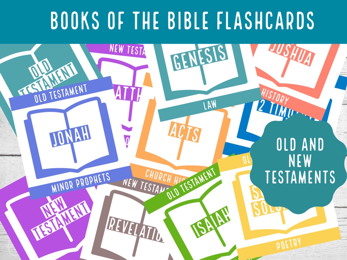 Books of the Bible Flashcards Bible Printable Sunday Etsy