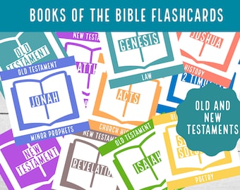 Books of the Bible Flashcards | Bible  Printable | Sunday School | Bible Cards | Old and New Testament Books Sorting | Download and Print