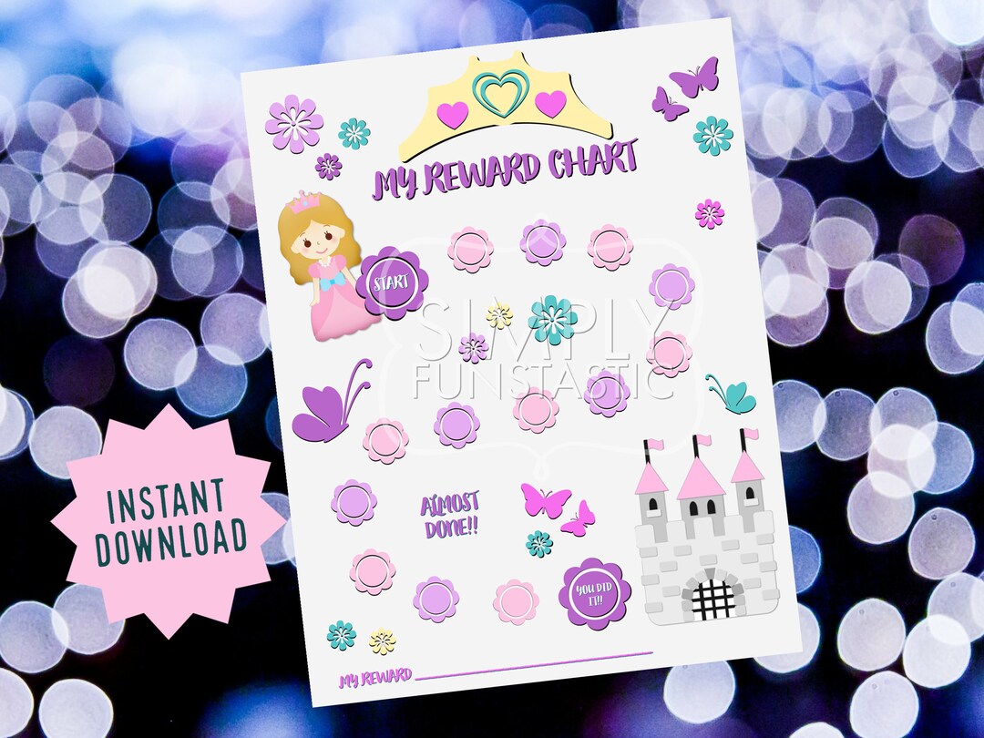 Princess Reward Charts Children’s Chart Homeschool Chore Chart