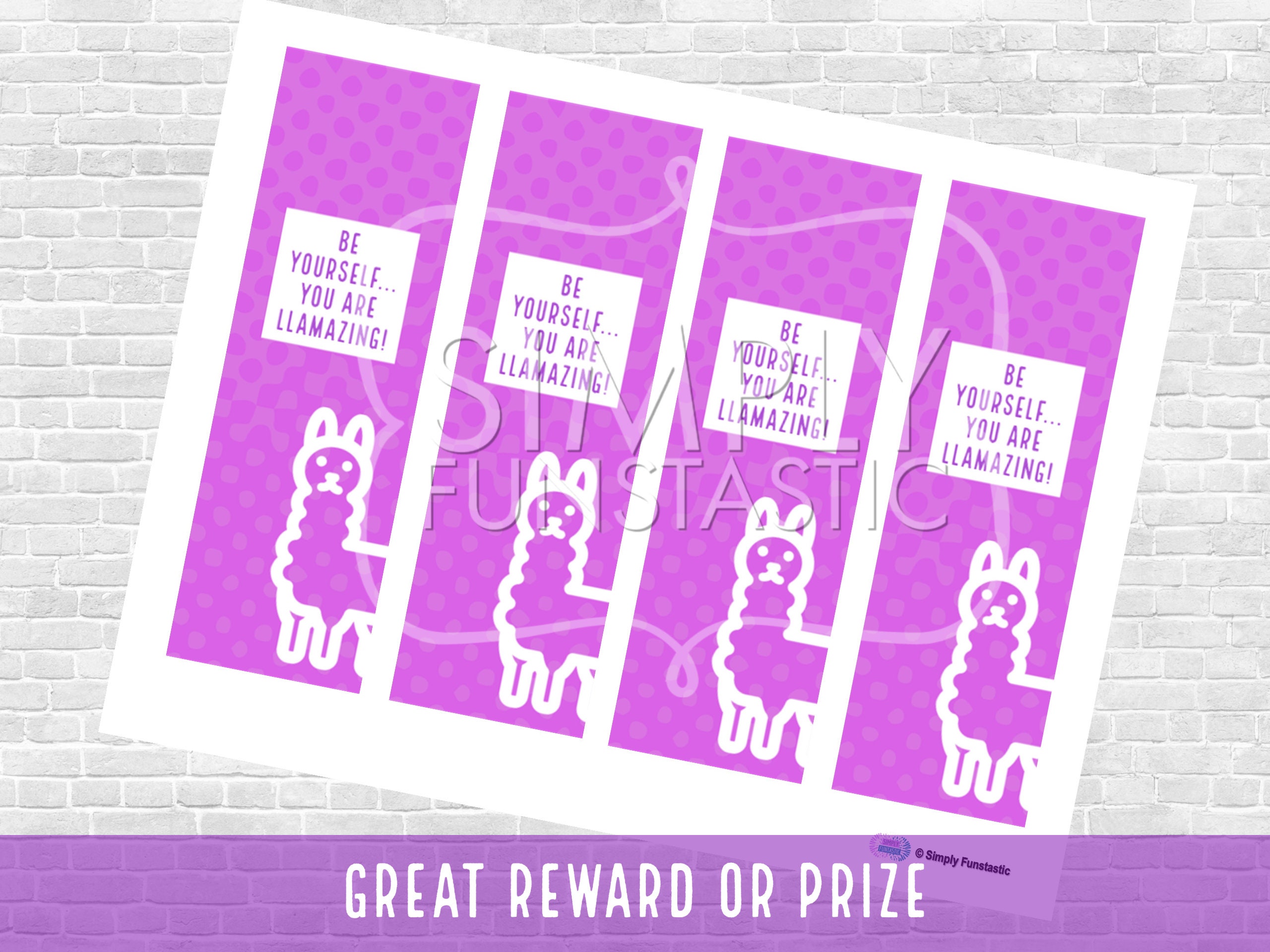 Llama Bookmarks Set of 4 Llama Printable 4 Different Designs Classroom ...