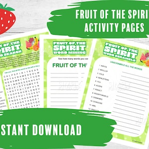 Fruit of the Spirit Bible Games: Christian Activity Pages (Digital Download)