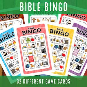 Bible Bingo | Church Bingo | Bible Game Kids Adults Youth | Sunday School Game | Christian Game | Bible Party Game | Download & Print