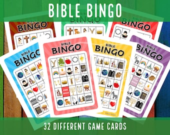 Bible Bingo | Church Bingo | Bible Game Kids Adults Youth | Sunday School Game | Christian Game | Bible Party Game | Download & Print