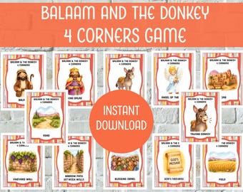 Balaam & His Talking Donkey Bible Lesson + 4 Corners Game | Numbers 22 | Sunday School Activity | Kids Church | VBS Game