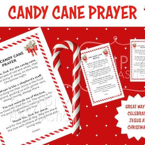 Oración del bastón de caramelo, porta bastones de caramelo, obsequio navideño, poema del bastón de caramelo, regalo navideño cristiano, regalo de la iglesia, regalo navideño de la primaria