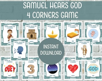 Samuel Hears God 4 Corners Bible Game: Church Activity (Digital Download)