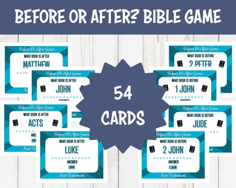 Before or After? Bible Game | New Testament | Books of the Bible Game | Christian Game | Bible Guessing Game | Church Game | Download  Print