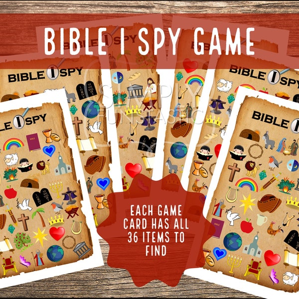 Bible I Spy Printable, Bible Seek & Find, Bible Search Activity,  Find It Fast Ispy Game, Sunday School Game | 32 Cards Download, Print